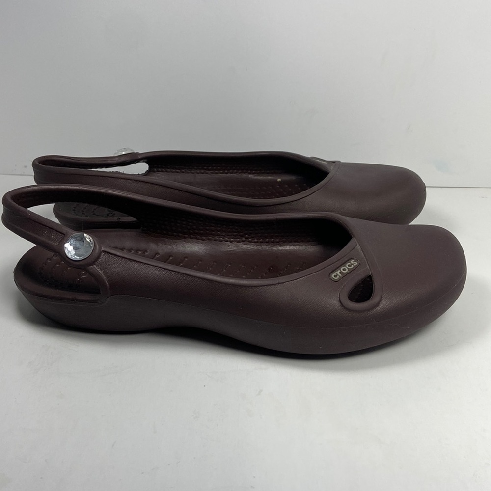 Crocs Womens Olivia Rhinestone Slingback Flats Size 5